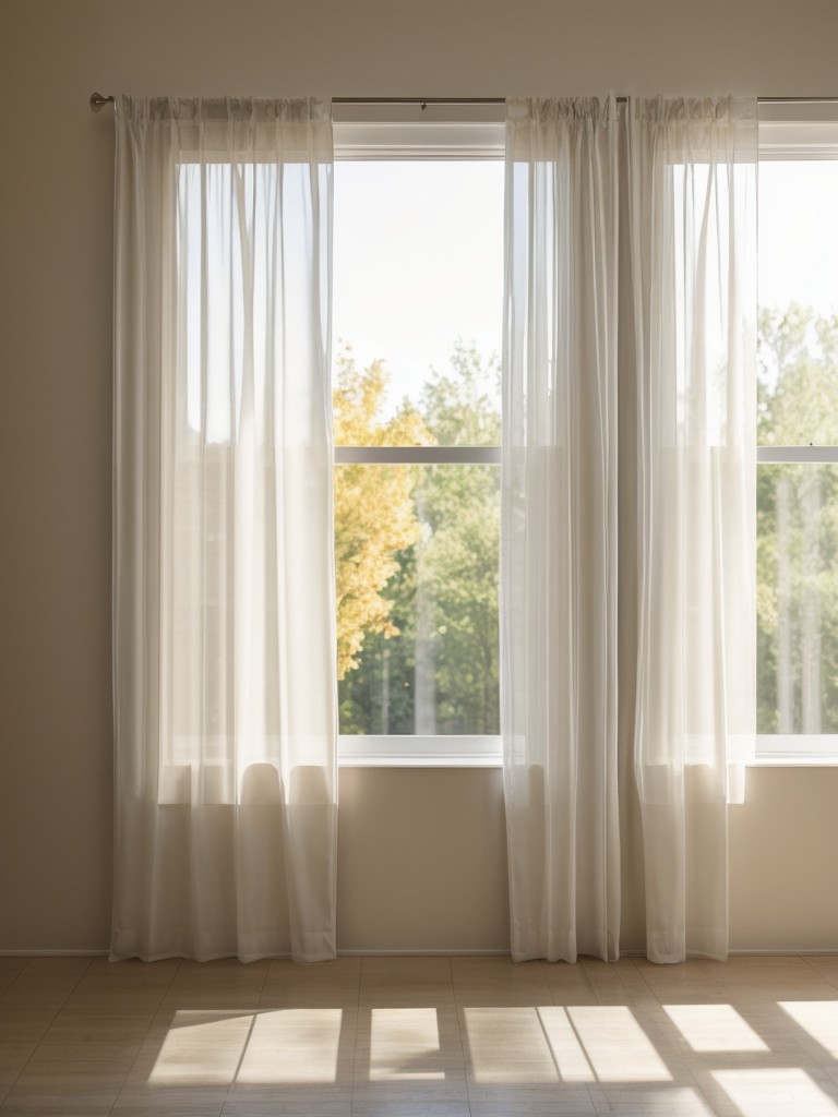 Maximize natural light by using sheer curtains or blinds to let in sunlight during the day.