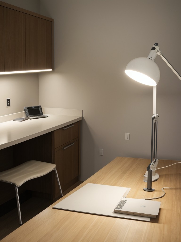 Use adjustable task lighting for areas where precise illumination is required, such as a desk or workspace.