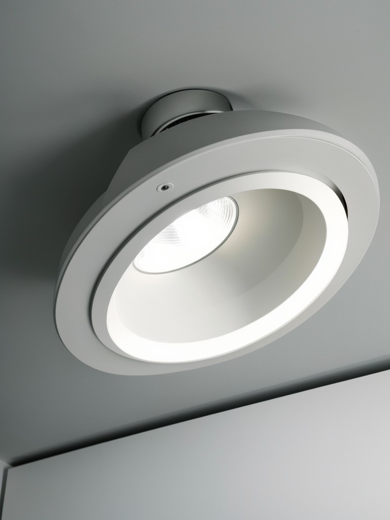 Use recessed lighting to provide overall illumination without taking up valuable space.