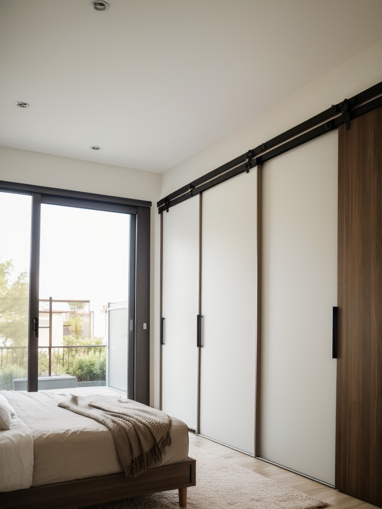 Consider installing a sliding door or room divider to separate the sleeping area from the rest of the apartment.