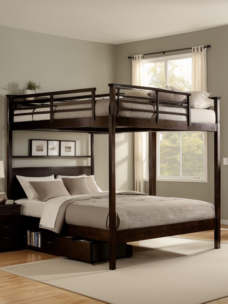 Consider utilizing a loft bed or a raised platform to create additional living or storage space underneath.