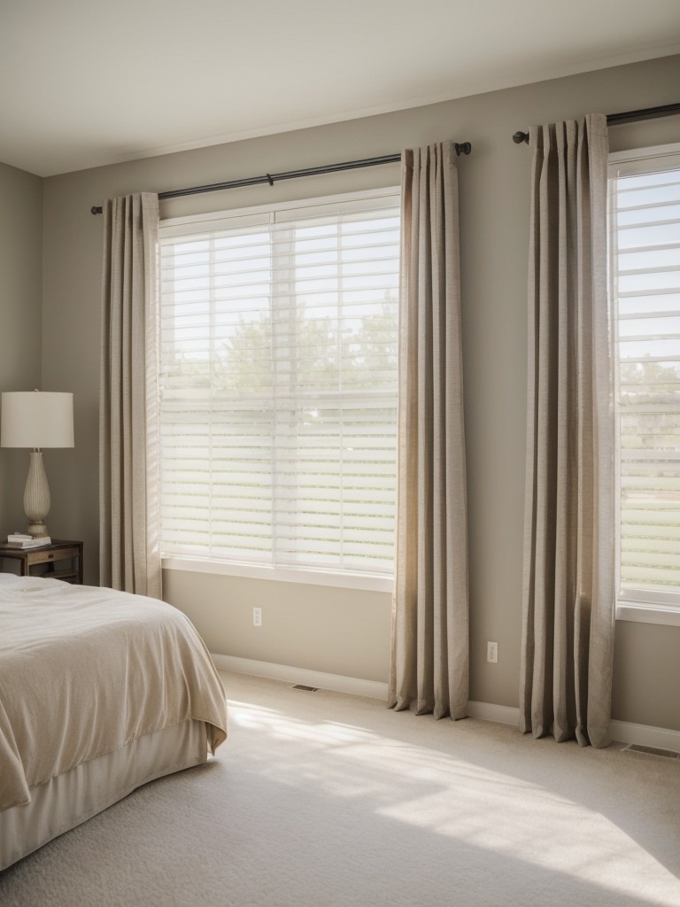 Use soft, light-colored curtains or blinds that allow natural light to filter in while still providing privacy.