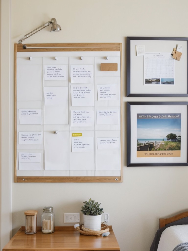 Install a bulletin board or magnetic wall to keep important notes and reminders within easy reach.