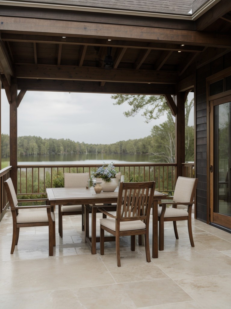 Choose weather-resistant furniture and accessories to ensure longevity and easy maintenance.