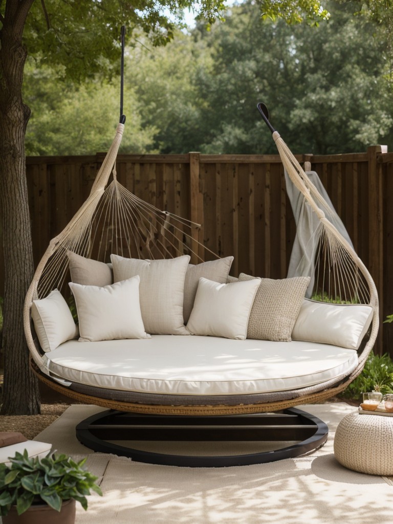 Create a cozy reading nook by incorporating a comfortable outdoor daybed or a hammock, surrounded by soft pillows and throws.