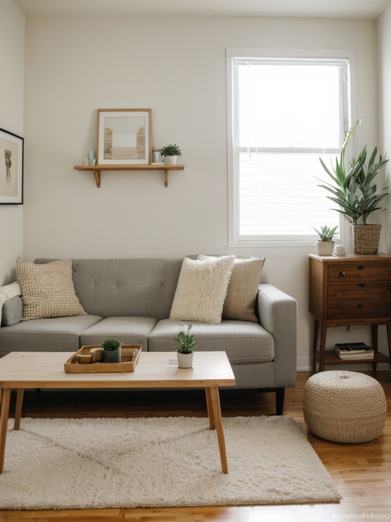 Decorating a small apartment on a budget with affordable furniture and decor finds, utilizing DIY projects, and shopping at thrift stores or online marketplaces for unique pieces.