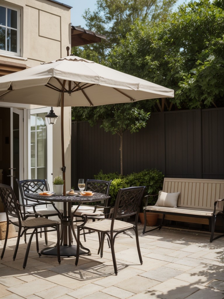 Bistro sets and café-style tables for a charming and functional patio dining area in your small apartment.