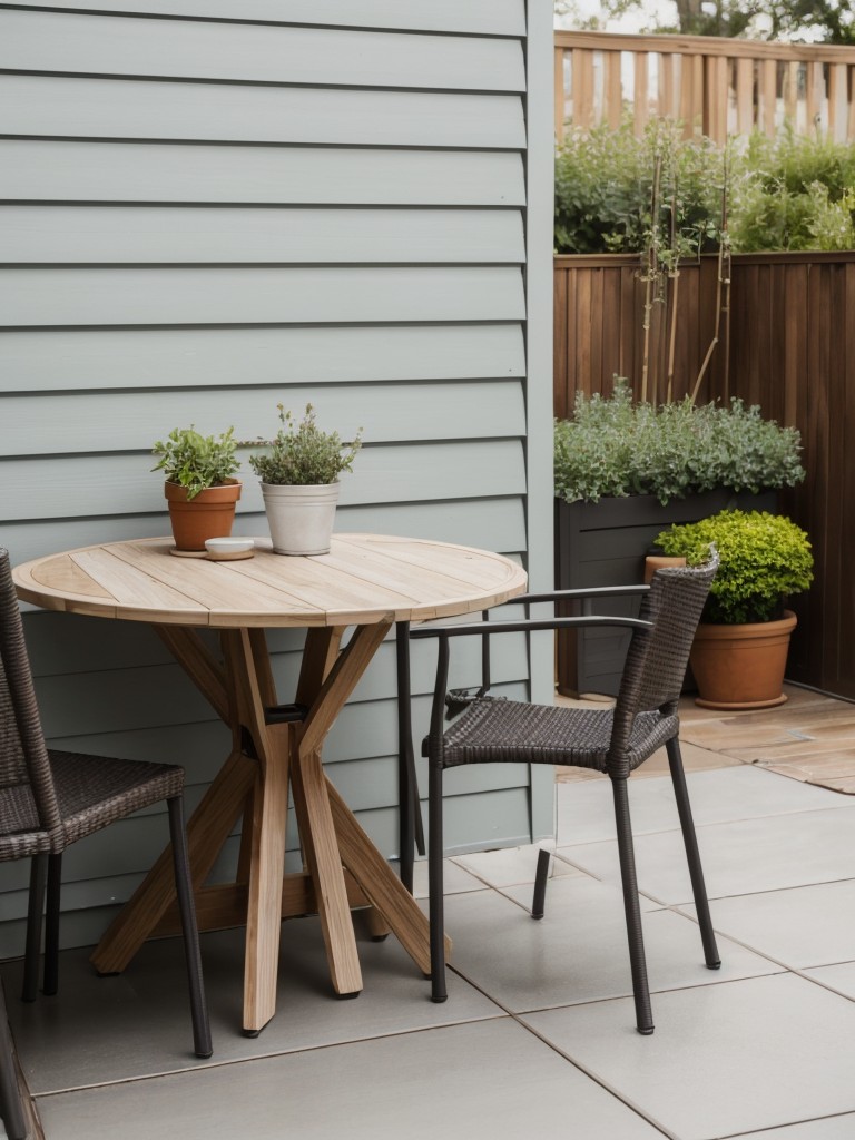Choosing weather-resistant materials and furniture pieces for your small apartment patio to ensure durability and longevity.