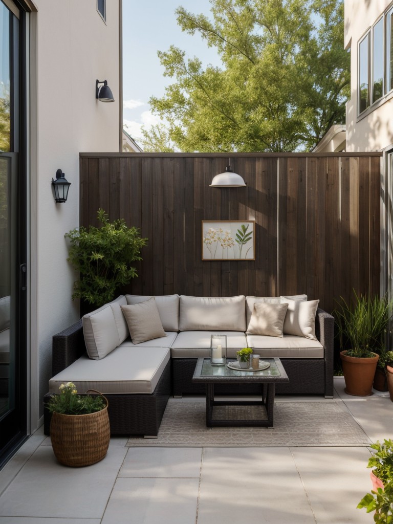 Tips for incorporating outdoor art or wall decor on your small apartment patio to add personality and visual interest.
