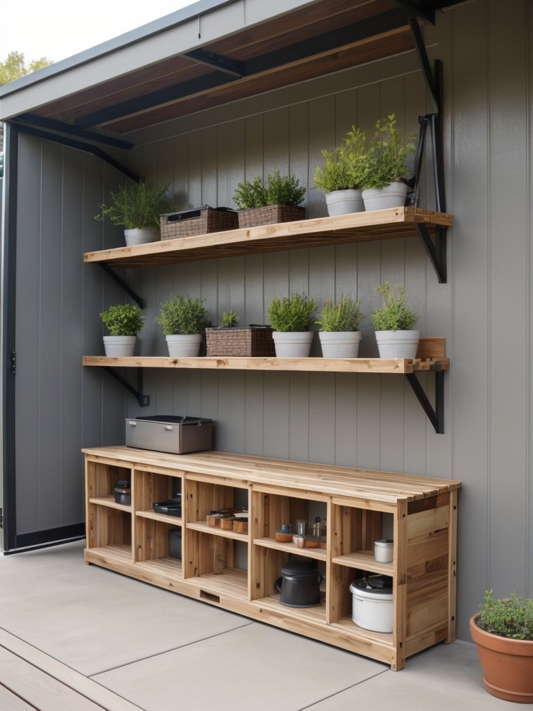 Tips for maximizing storage on your apartment patio, including using wall-mounted shelves, deck boxes, or storage benches.