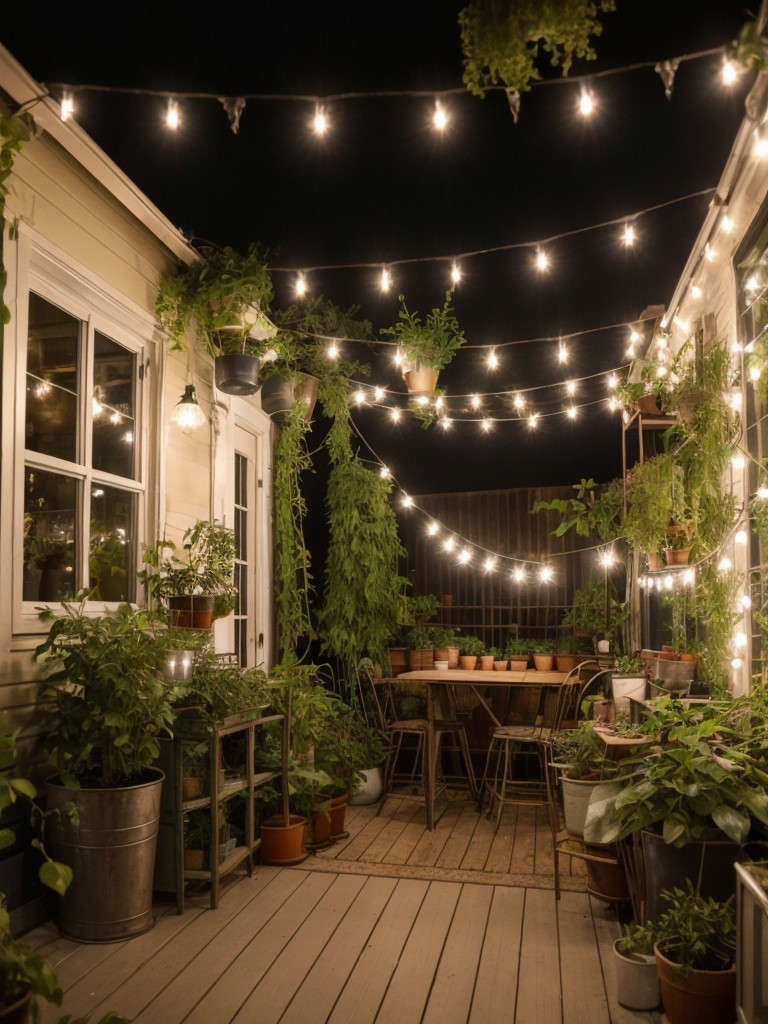 Embrace a whimsical and eclectic vibe by mixing various plant species, incorporating fairy lights, and adding unconventional decor pieces like vintage bicycles or antique watering cans to your small apartment patio garden.