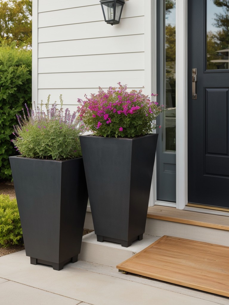 Add a pop of color with vibrant planters or outdoor artwork.