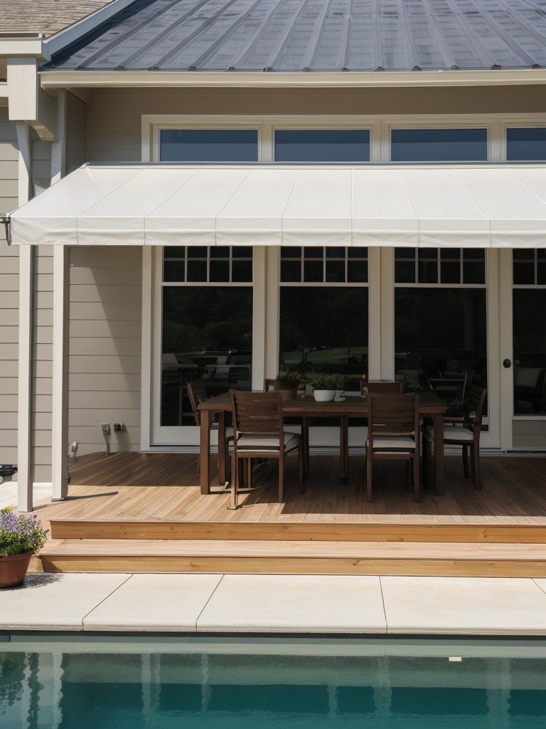 Install a retractable awning or shade sail to provide protection from the sun or light rain showers.