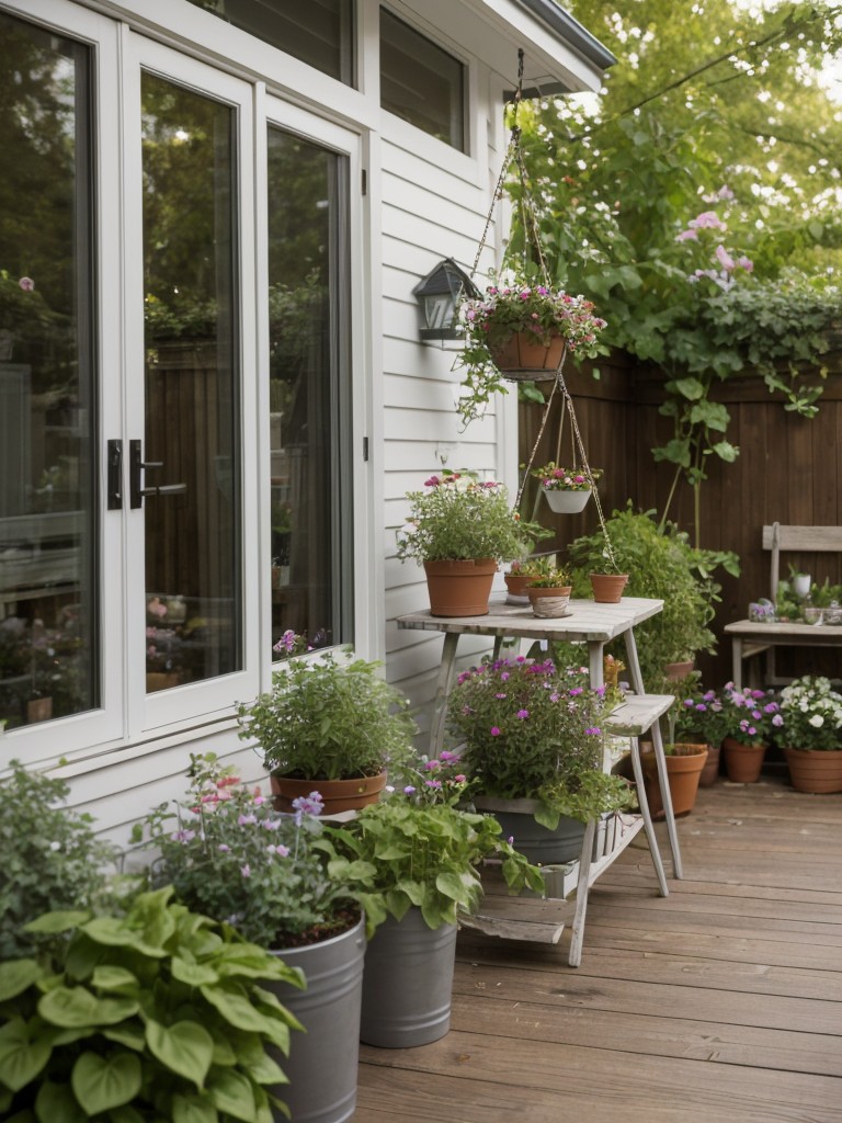 Add a touch of personality to your small apartment porch garden with unique and whimsical garden decor, such as wind chimes or garden gnomes.