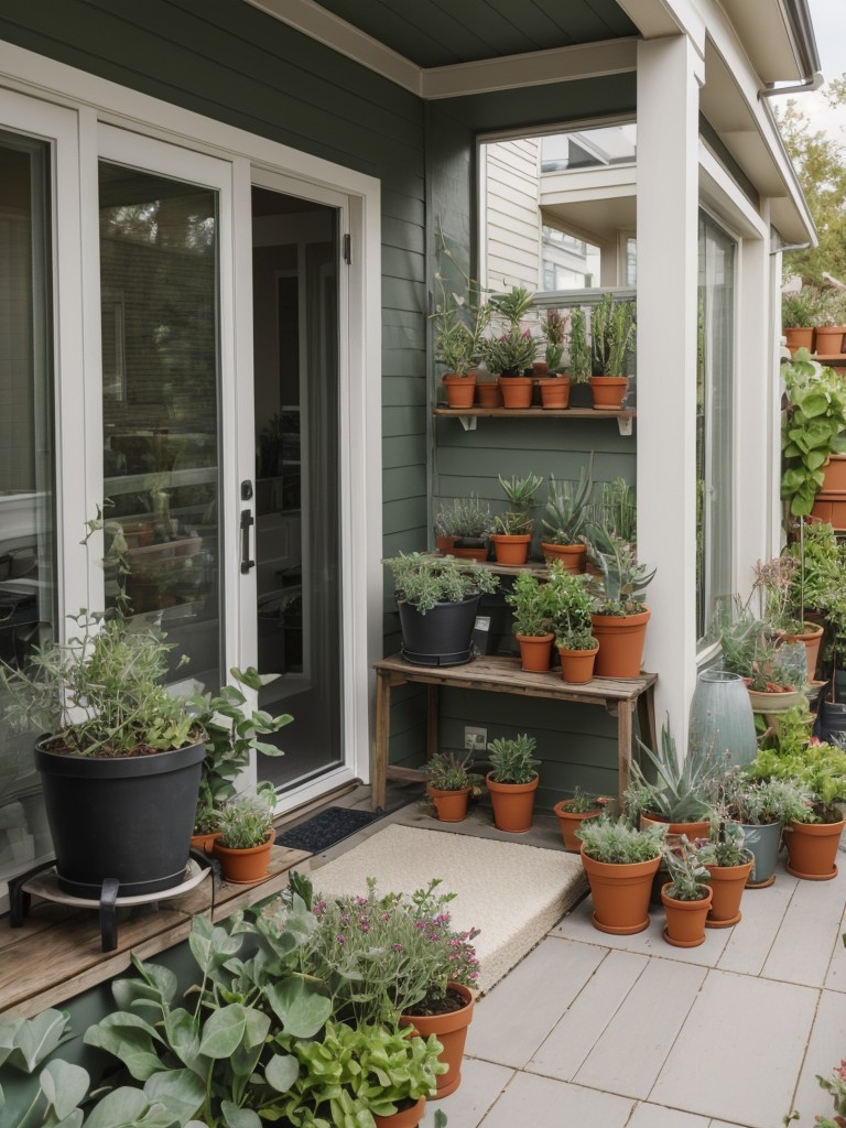 Opt for low-maintenance plants, such as succulents or indigenous species, to ensure the longevity and vitality of your small apartment porch garden.