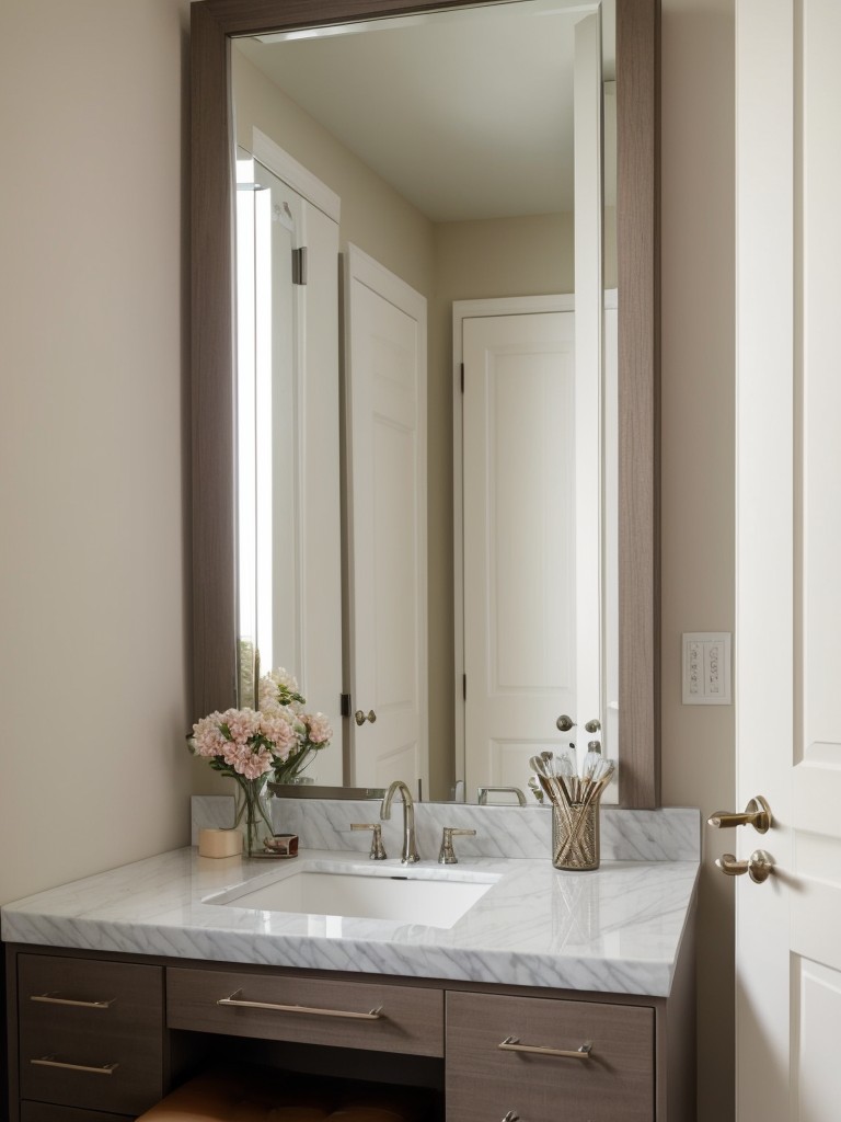 Consider adding a dressing mirror or vanity table inside the closet for a convenient getting-ready space.