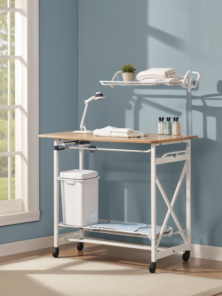 Incorporate a pull-out ironing board or a folding ironing station for quick garment touch-ups.
