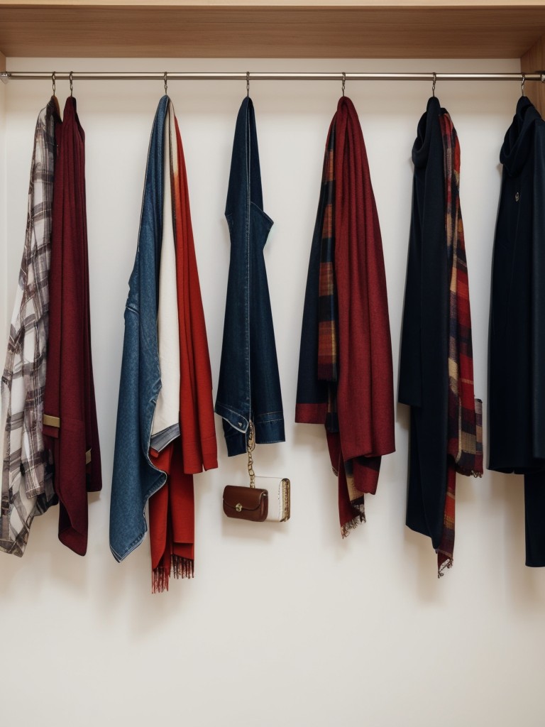 Opt for compact storage solutions like hanging organizers for scarves, belts, and ties.
