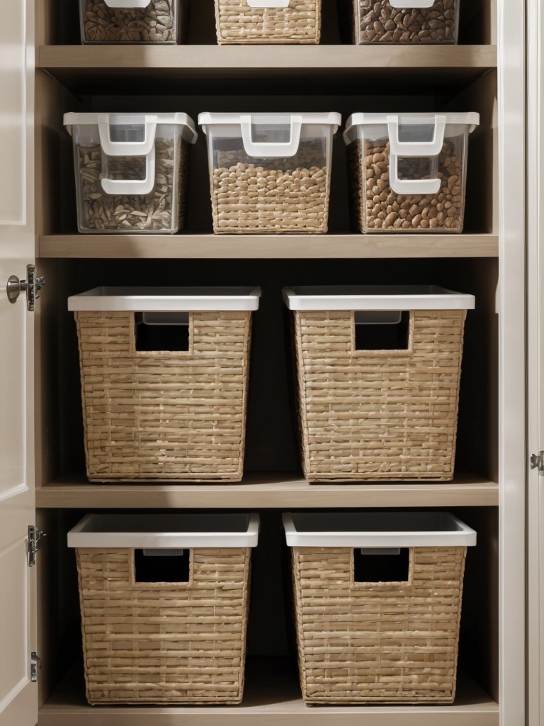 Use stackable storage cubes or bins to maximize vertical space and keep items organized.