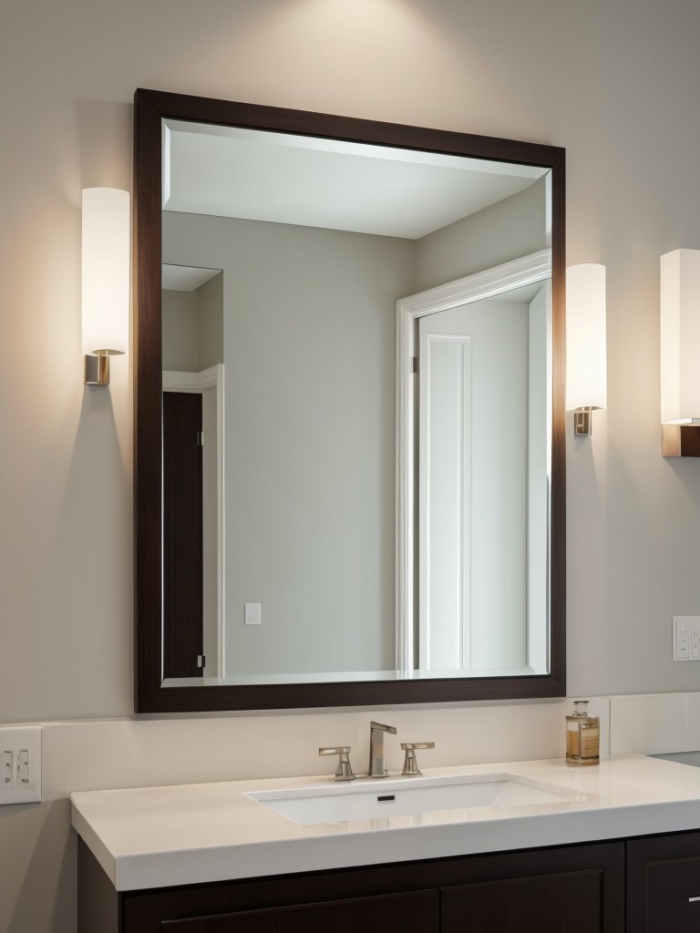 Install a large statement mirror on a prominent wall to reflect light and create the illusion of more space.