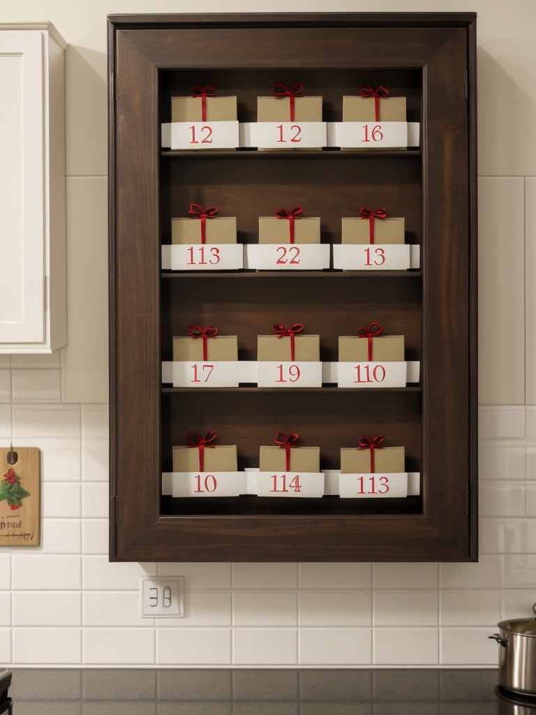 Hang a small, decorative advent calendar or countdown in the kitchen or living area for a fun holiday tradition.