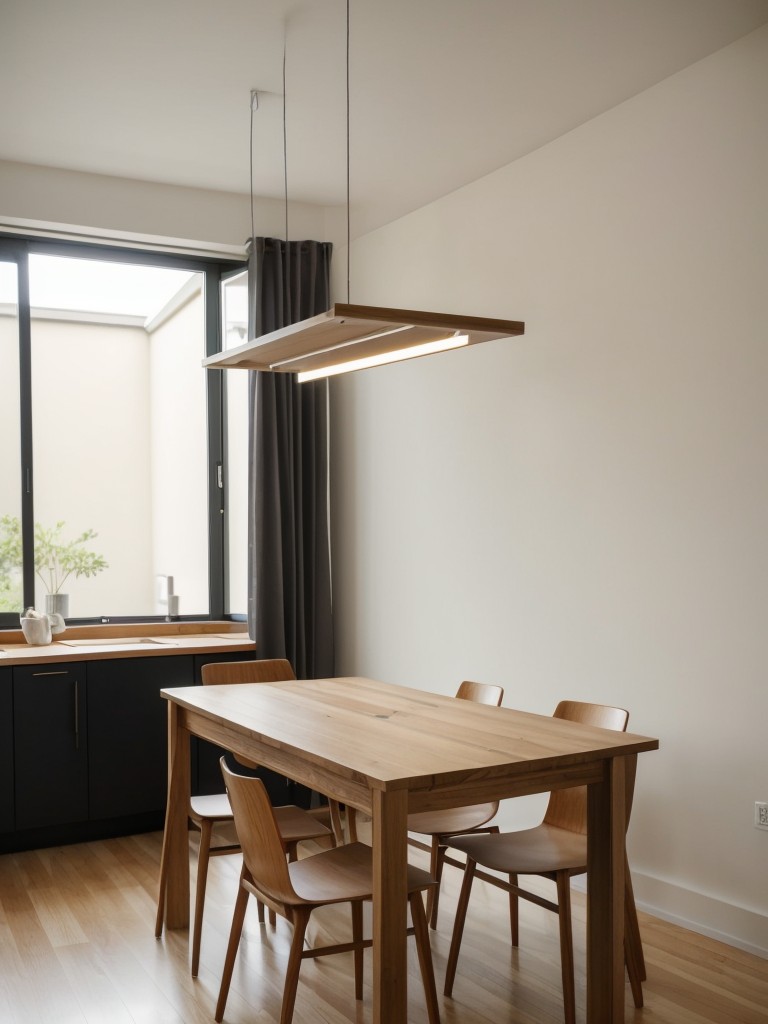 Incorporate a fold-down dining table that can be easily tucked away when not in use to save space in a small bachelor apartment.