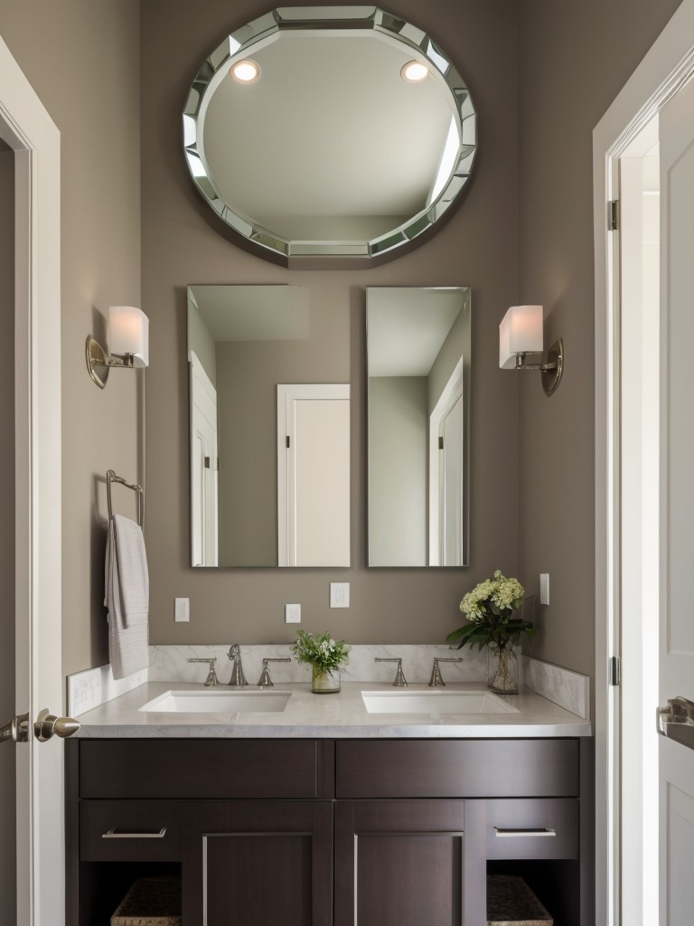 Utilize mirrors strategically to create the illusion of a bigger and brighter space.