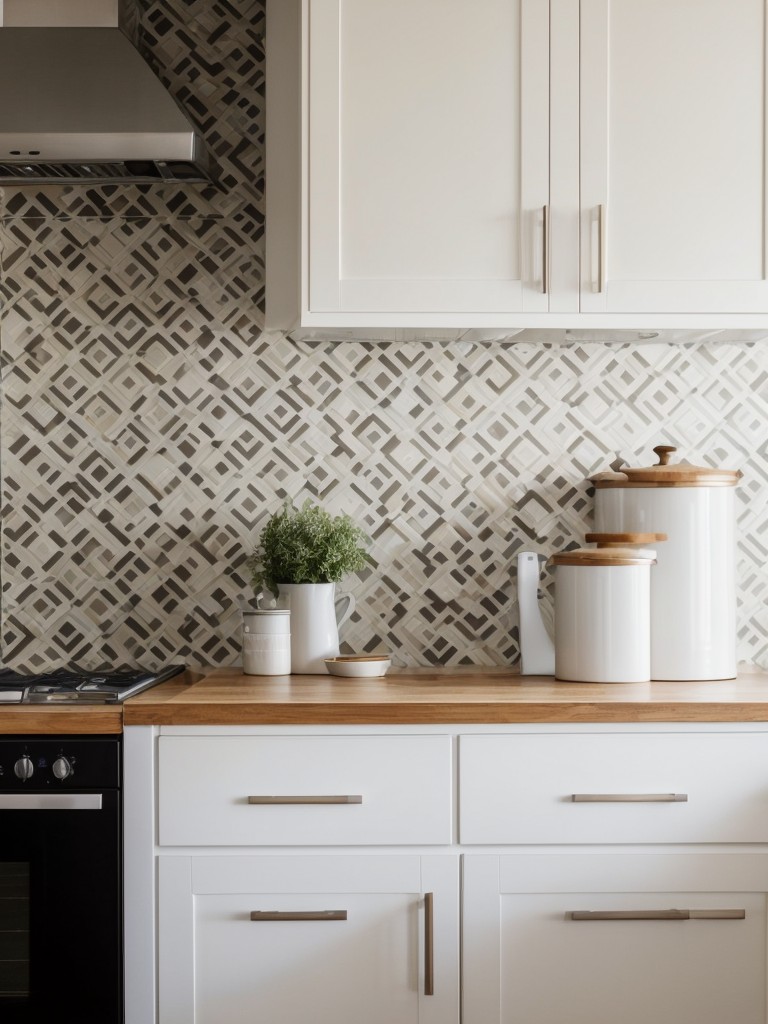 Creating a focal point with a bold, patterned backsplash or accent wall.