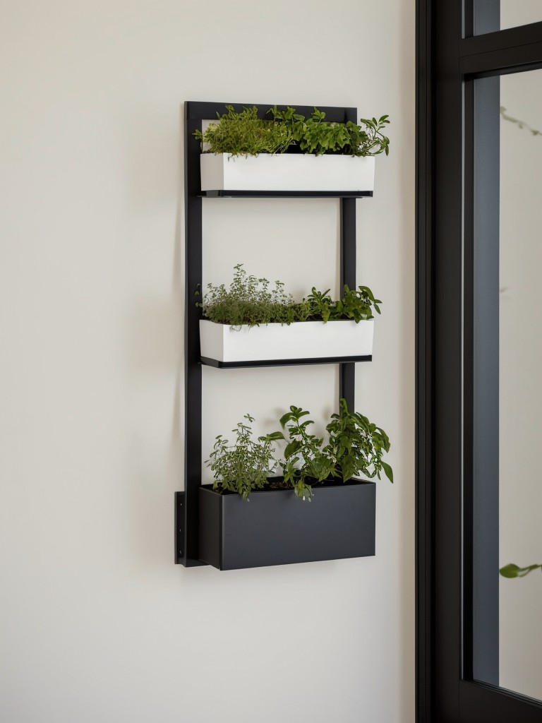 Installing a small wall-mounted herb garden to bring life and freshness to the space.