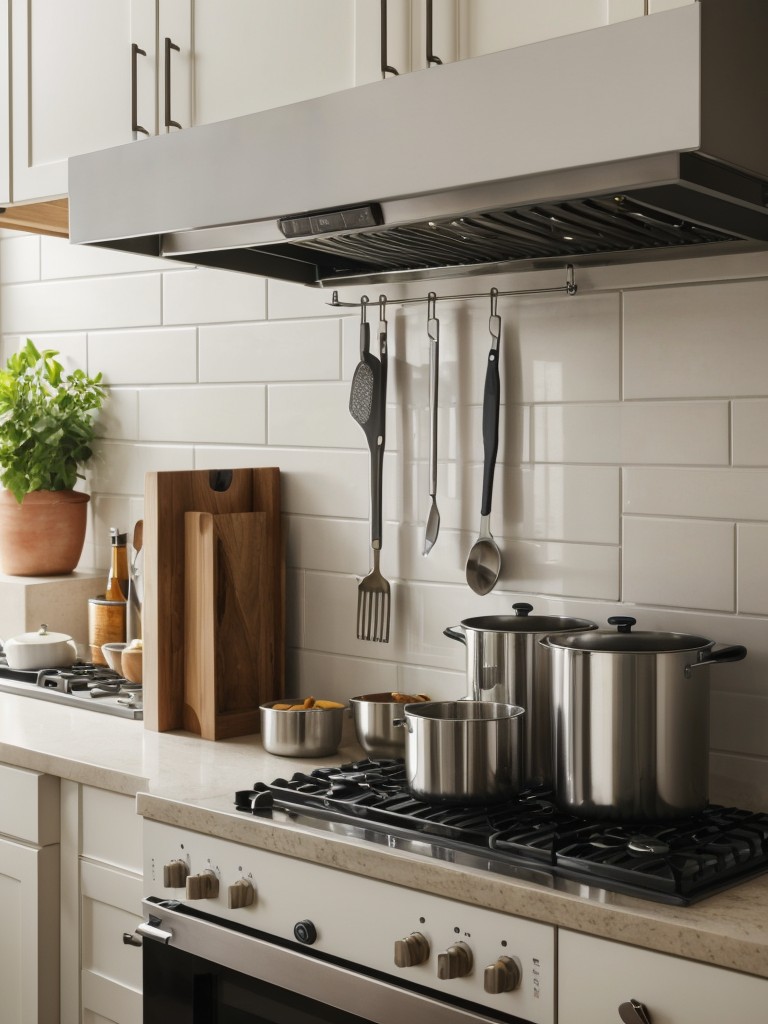 Utilizing space-saving techniques, such as magnetic knife holders and wall-mounted pot racks.
