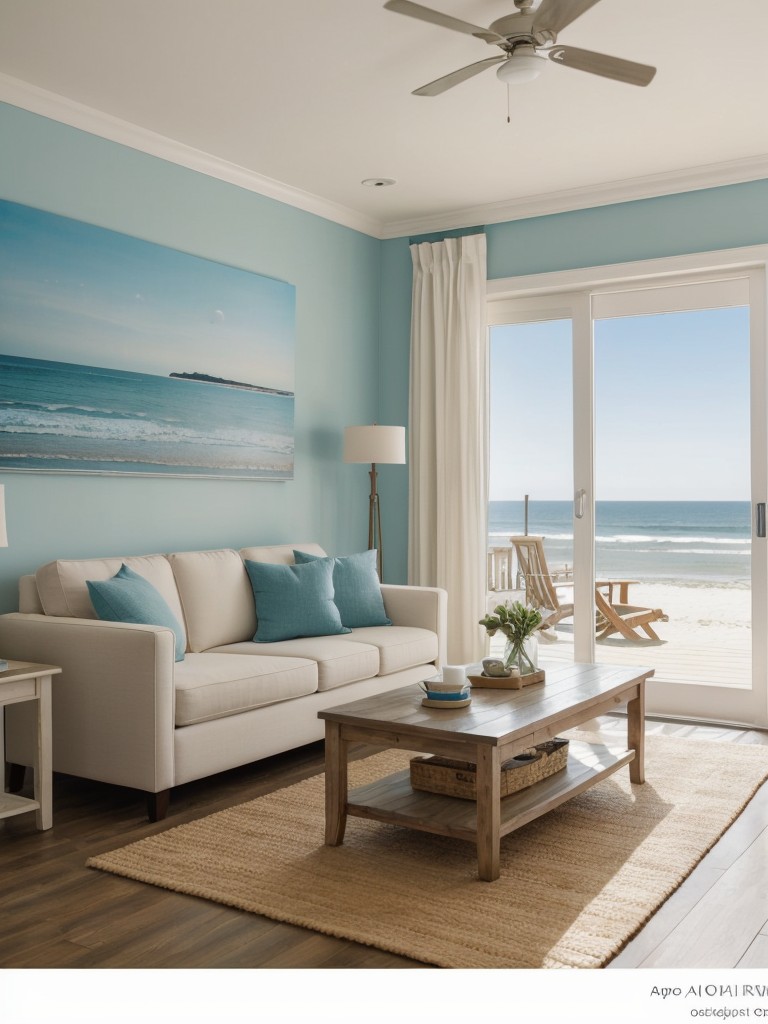 Incorporate coastal artwork or photographs of beach destinations to bring the seaside feel indoors and create a relaxed, vacation-like atmosphere.