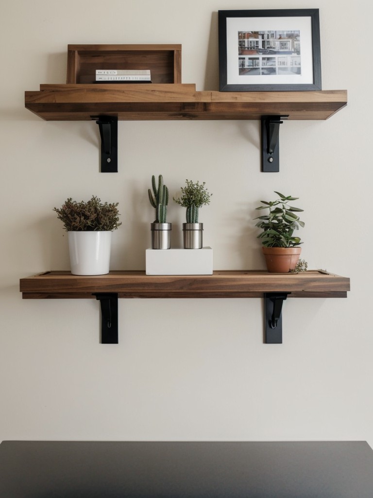 Optimize wall space by installing floating shelves or a pegboard for vertical storage.