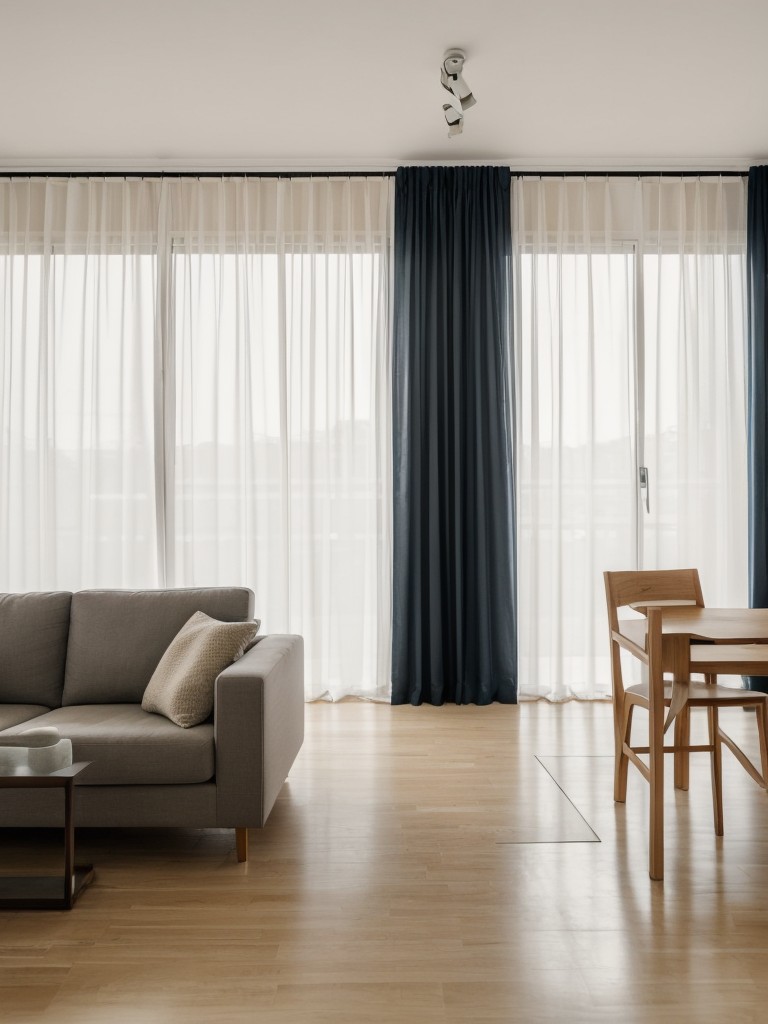 Use curtains or a room divider to create separation and maximize privacy in an open-concept studio apartment.