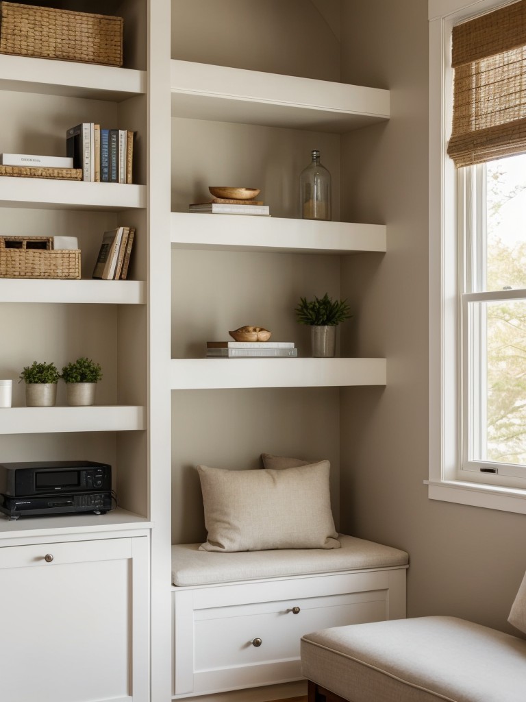 Utilize small nooks or alcoves for built-in shelves or a cozy seating area.