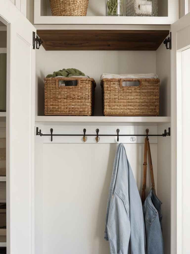 Utilize the space above your door for additional shelving or hooks.