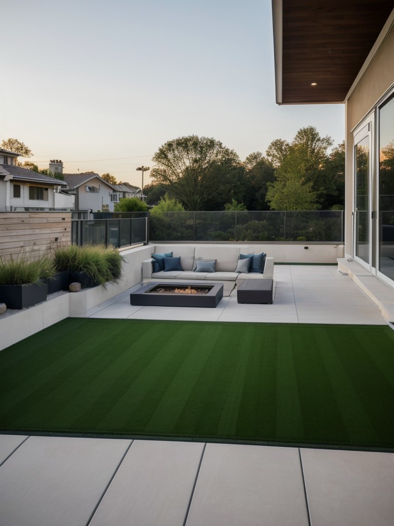 Consider installing artificial turf or outdoor carpeting on your balcony to create the illusion of a small grassy area.
