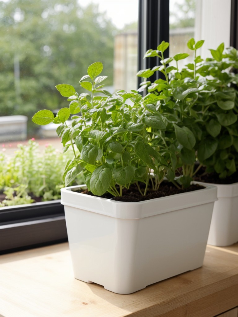 Create a mini vegetable or herb garden on your windowsill or in compact containers to grow your own fresh produce.