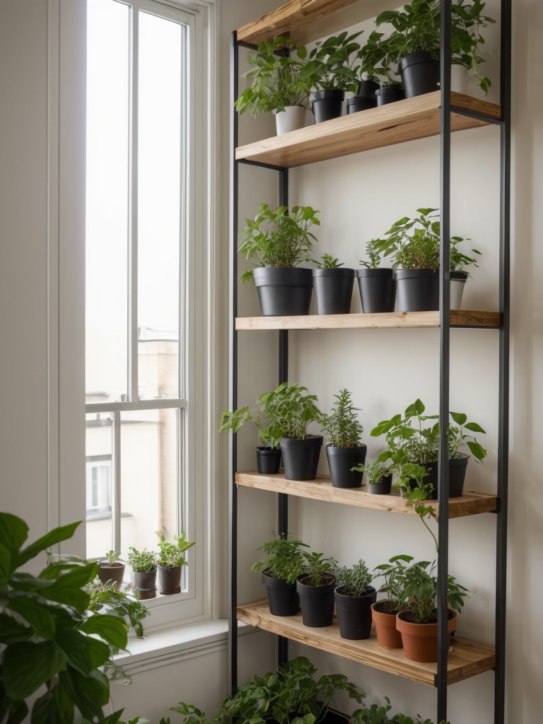Experiment with different heights and sizes of plants to create depth and visual interest in your small apartment garden.