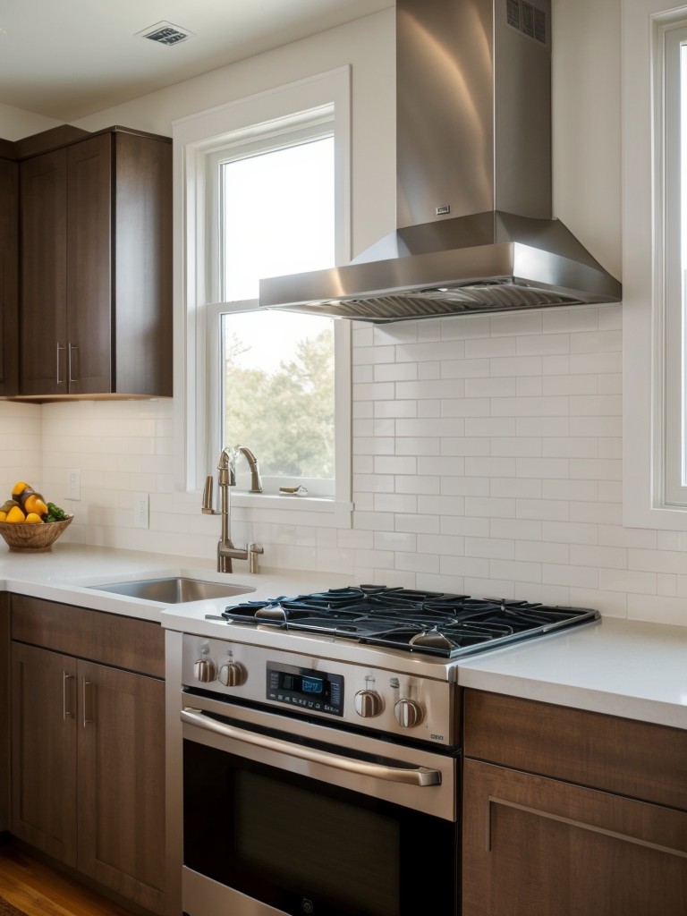 Choose a built-in microwave or range hood to free up countertop space.