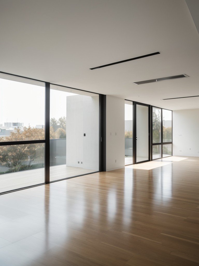 1) Sleek and minimalist facade with floor-to-ceiling windows for natural light.