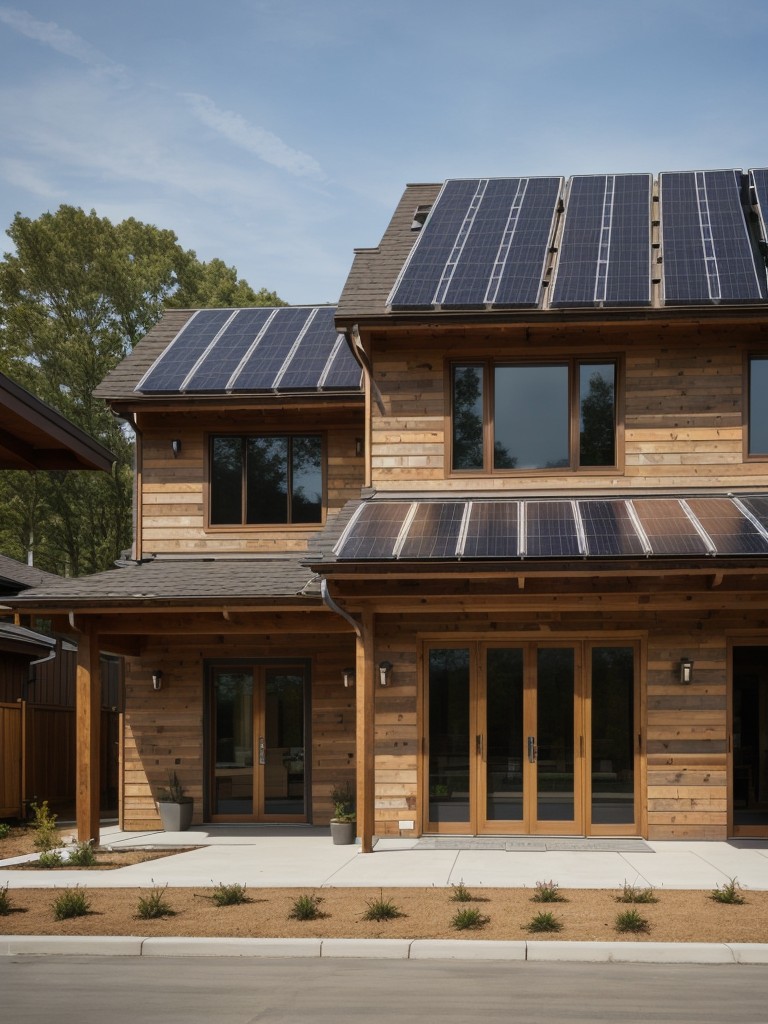 3) Incorporation of sustainable materials like recycled wood or solar panels for an eco-friendly exterior.