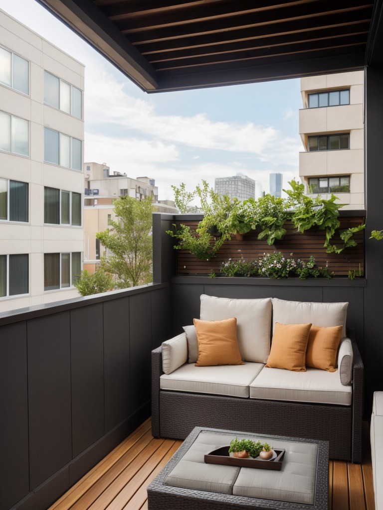 4) Balconies or rooftop gardens for added outdoor living space in a compact apartment.