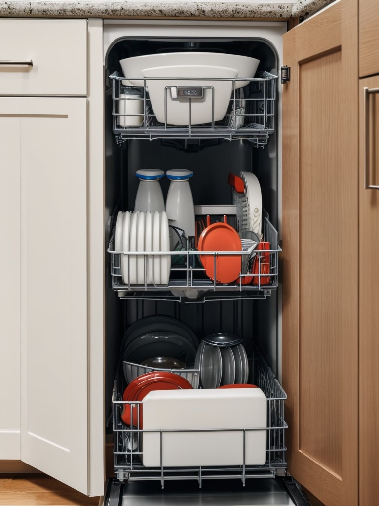 Consider using space-saving kitchen appliances, such as compact dishwashers or under-counter refrigerators.