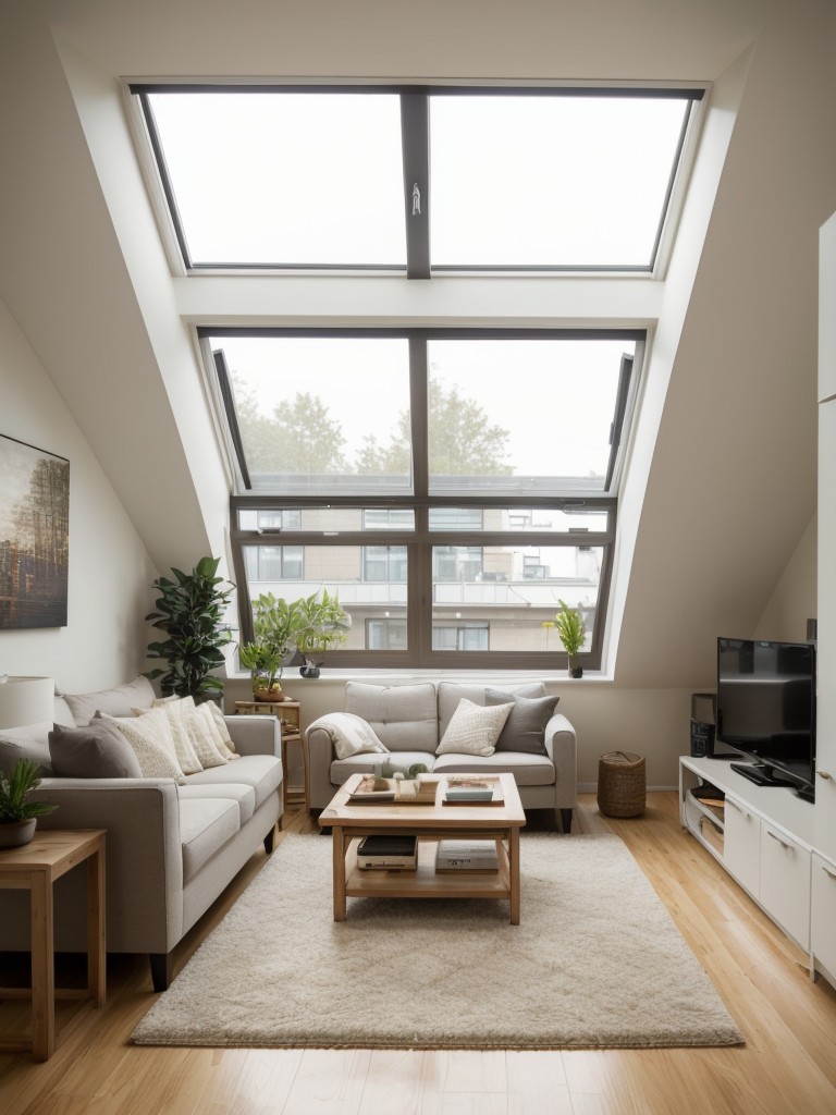 Find innovative ways to incorporate natural light into your small open-concept apartment, such as adding skylights or large windows.