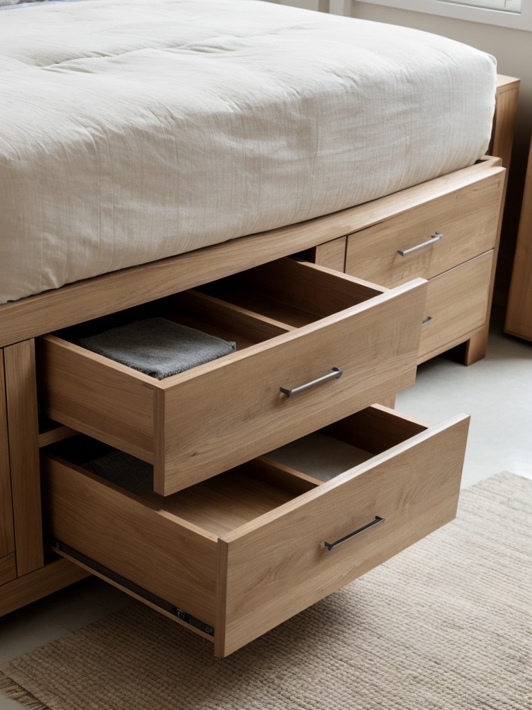 Opt for furniture with built-in storage solutions, like ottomans with hidden compartments or beds with drawers, to optimize functionality.
