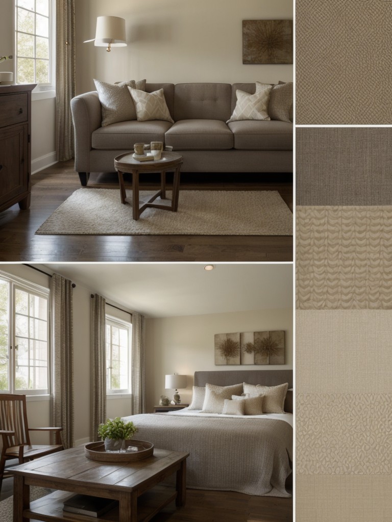 Create visual interest and depth by incorporating different textures and patterns.