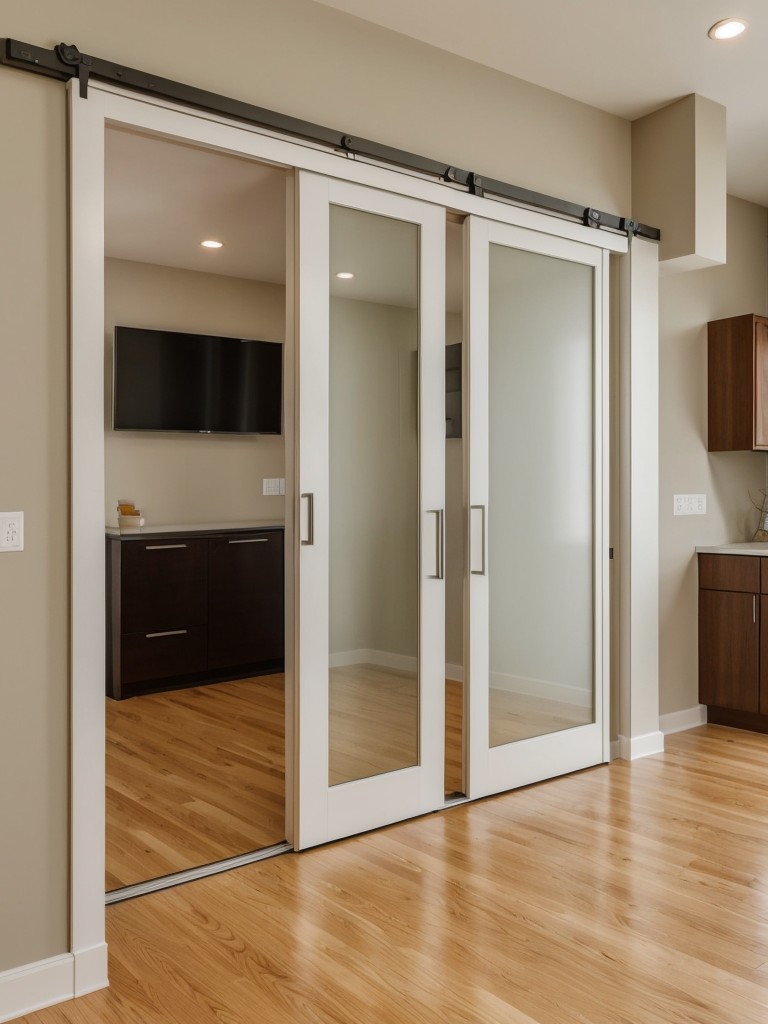 Incorporate sliding doors or pocket doors to save valuable floor space.