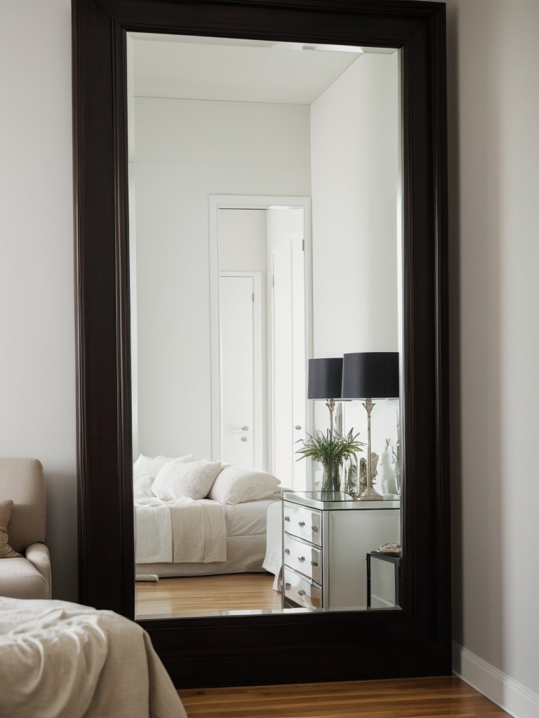 Use mirrors strategically to create the illusion of a larger space and reflect natural light throughout the apartment.