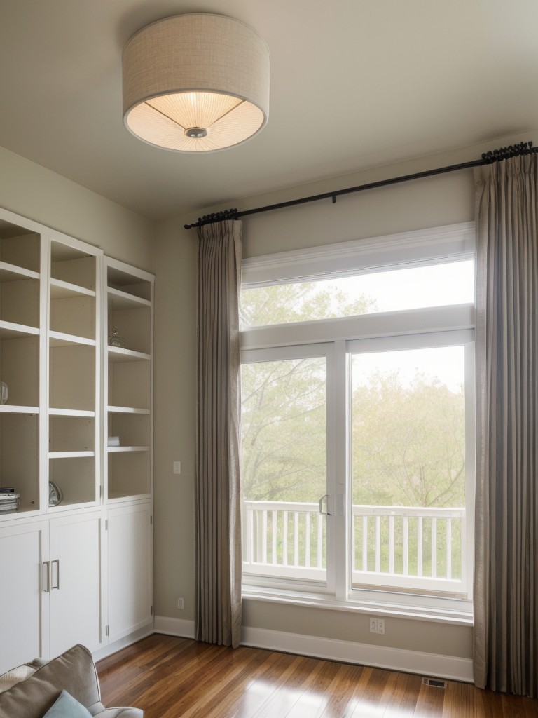 Include portable dividers or room screens to create separate living areas without sacrificing open concept living, and incorporate floor-to-ceiling curtains to add privacy and softness.