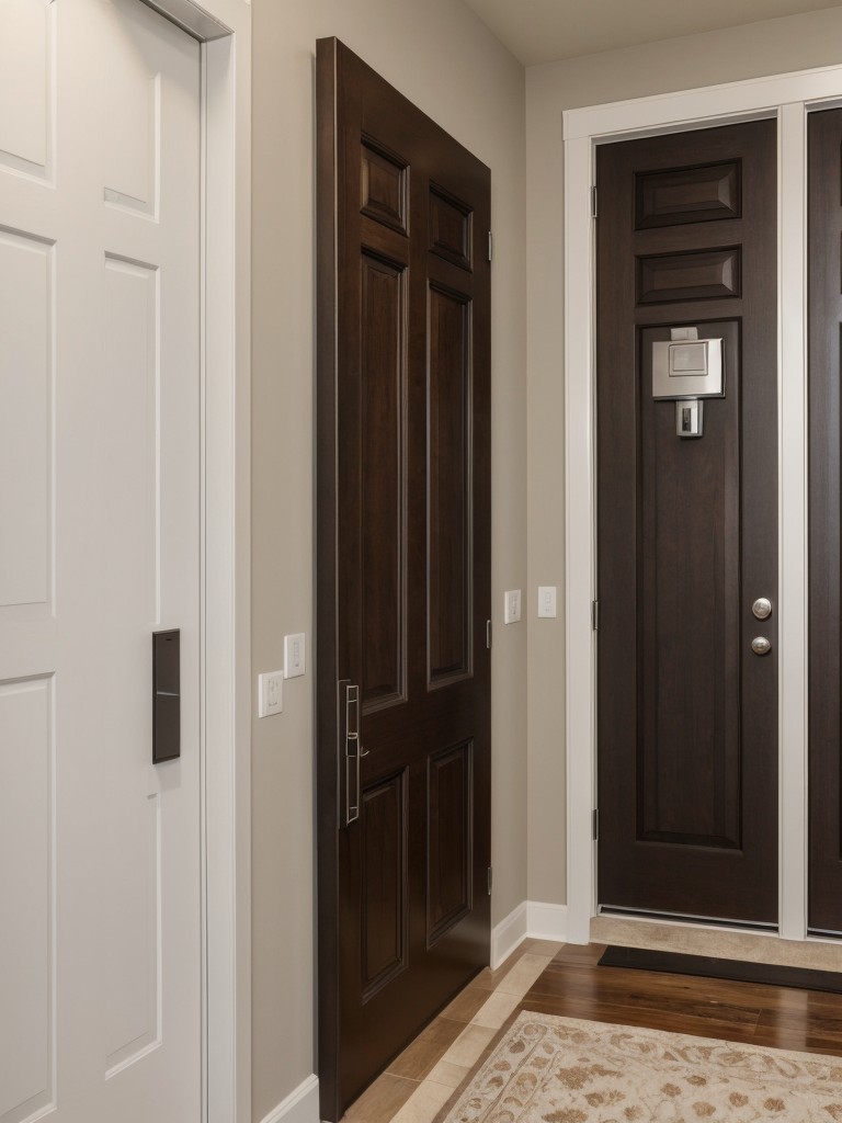 Creating a smart entryway with keyless entry systems or biometric locks, eliminating the need for physical keys and enhancing security.